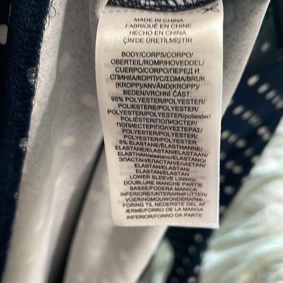 Ralph Lauren Like New Navy & White Polka Dot Midi Sheath Flounce Dress 4 - Picture 8 of 8